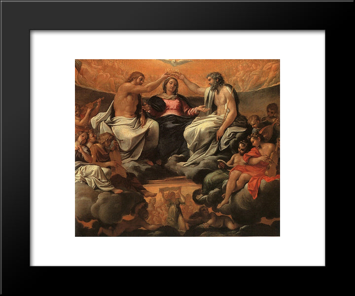 The Coronation Of The Virgin 20x24 Black Modern Wood Framed Art Print Poster by Carracci, Annibale