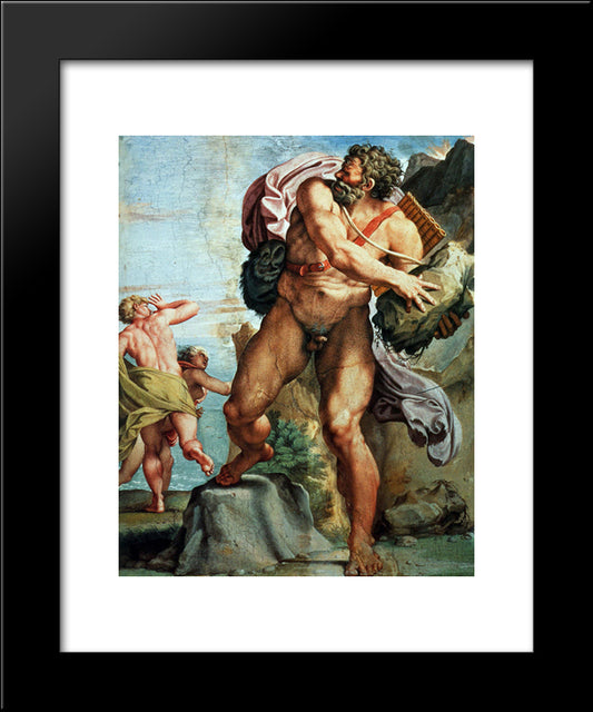 The Cyclops Polyphemus 20x24 Black Modern Wood Framed Art Print Poster by Carracci, Annibale