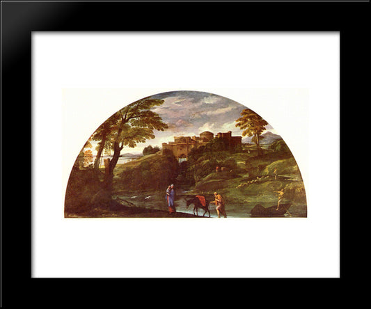 The Flight Into Egypt 20x24 Black Modern Wood Framed Art Print Poster by Carracci, Annibale