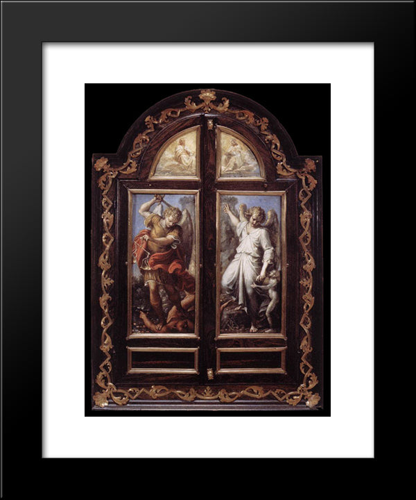 Triptych 20x24 Black Modern Wood Framed Art Print Poster by Carracci, Annibale