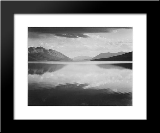 Evening, Mcdonald Lake, Glacier National Park 20x24 Black Modern Wood Framed Art Print Poster by Adams, Ansel