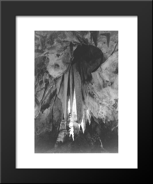 Onyx Drapes In The Papoose Room, Carlsbad Caverns 20x24 Black Modern Wood Framed Art Print Poster by Adams, Ansel