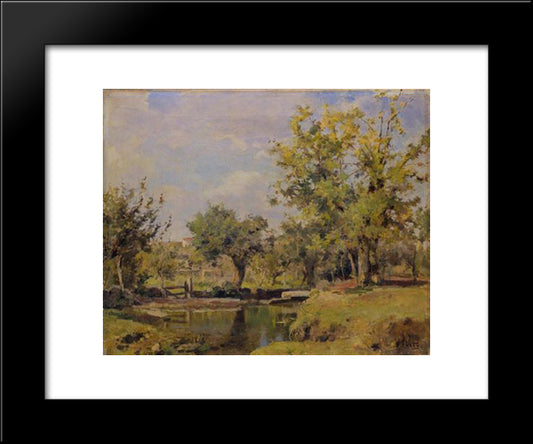 Lugar Do Prado (Santa Marta - Minho) 20x24 Black Modern Wood Framed Art Print Poster by Silva Porto, Antonio da