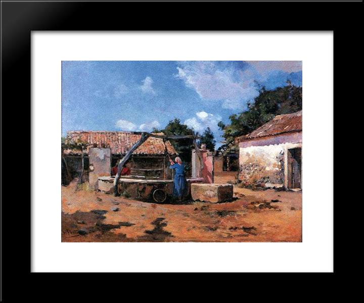 Na Cisterna 20x24 Black Modern Wood Framed Art Print Poster by Silva Porto, Antonio da