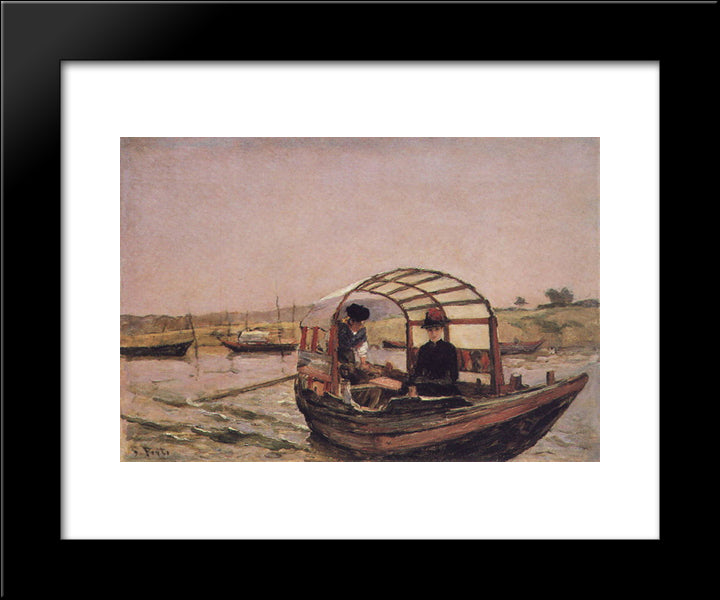 No Areinho, Douro 20x24 Black Modern Wood Framed Art Print Poster by Silva Porto, Antonio da