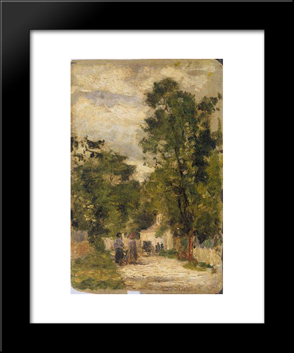 Rua De Barbizon 20x24 Black Modern Wood Framed Art Print Poster by Silva Porto, Antonio da