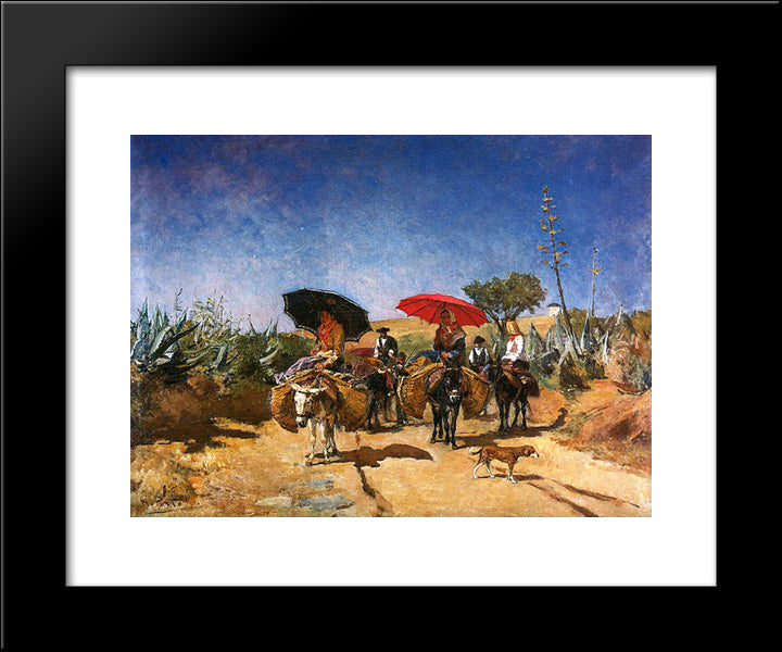 Volta Do Mercado 20x24 Black Modern Wood Framed Art Print Poster by Silva Porto, Antonio da