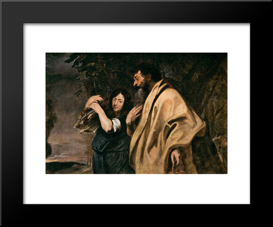 Abraham And Isaac 20x24 Black Modern Wood Framed Art Print Poster by van Dyck, Anthony