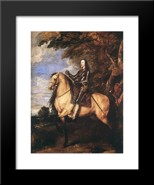 Charles I On Horseback 20x24 Black Modern Wood Framed Art Print Poster by van Dyck, Anthony