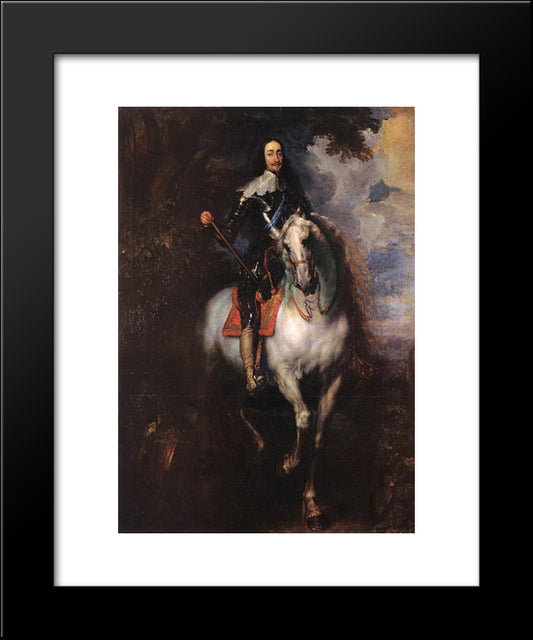 Equestrian Portrait Of Charles I, King Of England 20x24 Black Modern Wood Framed Art Print Poster by van Dyck, Anthony