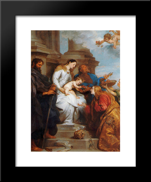 Maria And Child And Saints 20x24 Black Modern Wood Framed Art Print Poster by van Dyck, Anthony