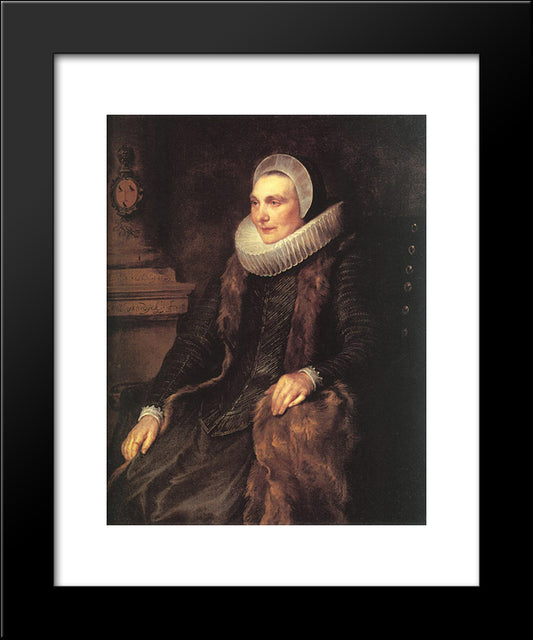 Maria Bosschaerts, Wife Of Adriaen Stevens 20x24 Black Modern Wood Framed Art Print Poster by van Dyck, Anthony