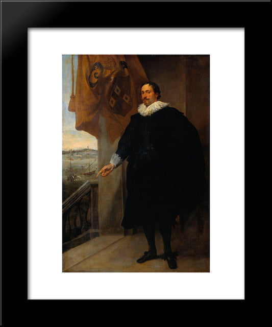 Nicolaes Van Der Borght, Merchant Of Antwerp 20x24 Black Modern Wood Framed Art Print Poster by van Dyck, Anthony