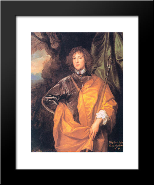 Philip, Fourth Lord Wharton 20x24 Black Modern Wood Framed Art Print Poster by van Dyck, Anthony