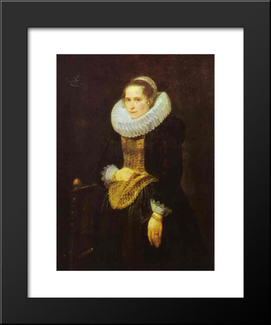 Portrait Of A Flemish Lady 20x24 Black Modern Wood Framed Art Print Poster by van Dyck, Anthony