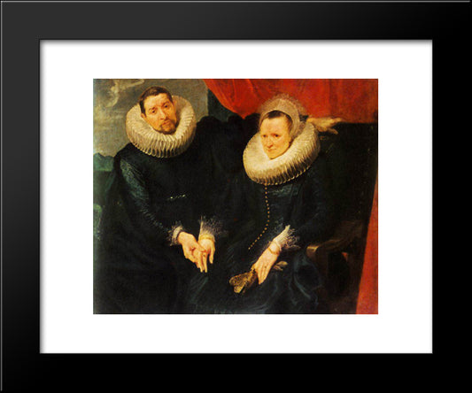 Portrait Of A Married Couple 20x24 Black Modern Wood Framed Art Print Poster by van Dyck, Anthony