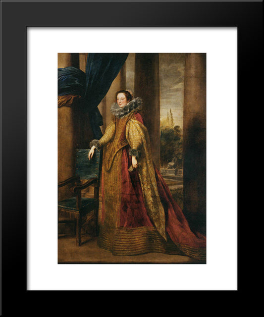 Portrait Of A Noble Genoese Lady 20x24 Black Modern Wood Framed Art Print Poster by van Dyck, Anthony