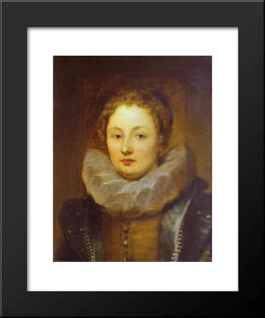 Portrait Of A Noblewoman 20x24 Black Modern Wood Framed Art Print Poster by van Dyck, Anthony