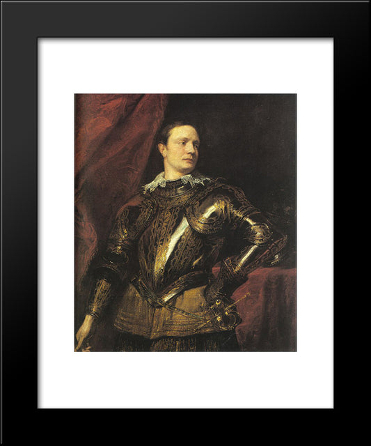 Portrait Of A Young General 20x24 Black Modern Wood Framed Art Print Poster by van Dyck, Anthony