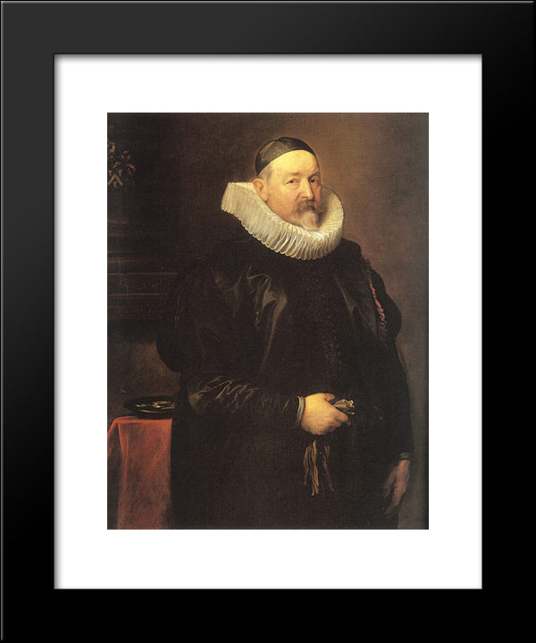 Portrait Of Adriaen Stevens 20x24 Black Modern Wood Framed Art Print Poster by van Dyck, Anthony