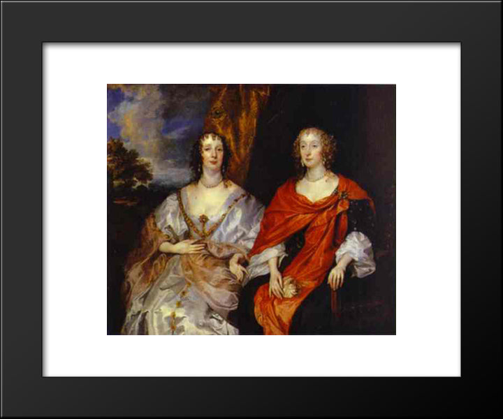 Portrait Of Anna Dalkeith, Countess Of Morton, And Lady Anna Kirk 20x24 Black Modern Wood Framed Art Print Poster by van Dyck, Anthony