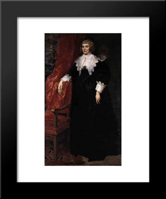 Portrait Of Anna Van Craesbecke 20x24 Black Modern Wood Framed Art Print Poster by van Dyck, Anthony