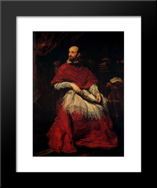 Portrait Of Cardinal Guido Bentivoglio 20x24 Black Modern Wood Framed Art Print Poster by van Dyck, Anthony