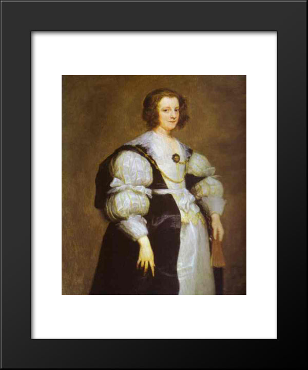 Portrait Of Dona Polyxena Spinola Guzm De Lagan`S 20x24 Black Modern Wood Framed Art Print Poster by van Dyck, Anthony