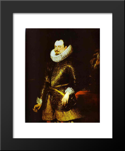 Portrait Of Emmanuel Philibert 20x24 Black Modern Wood Framed Art Print Poster by van Dyck, Anthony