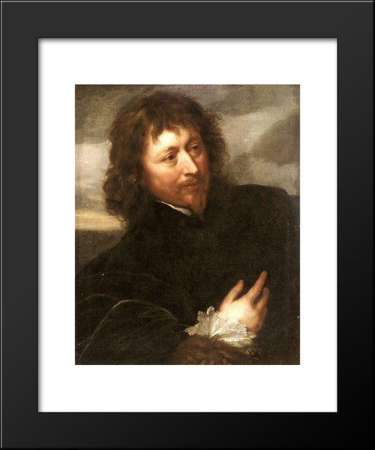 Portrait Of Endymion Porter 20x24 Black Modern Wood Framed Art Print Poster by van Dyck, Anthony