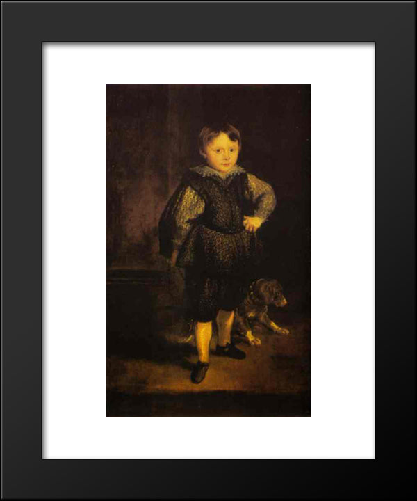 Portrait Of Filippo Cattaneo, Son Of Marchesa Elena Grimaldi 20x24 Black Modern Wood Framed Art Print Poster by van Dyck, Anthony