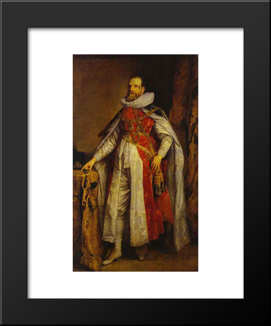 Portrait Of Henry Danvers, Earl Of Danby, As A Knight Of The Order Of The Garter 20x24 Black Modern Wood Framed Art Print Poster by van Dyck, Anthony