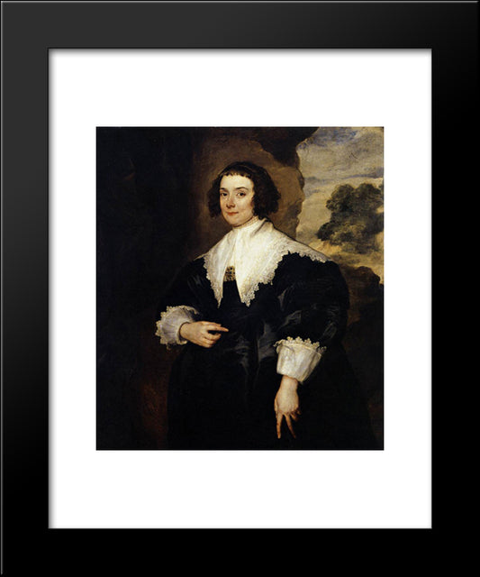 Portrait Of Isabella Van Assche, Wife Of Justus Van Meerstraten (D.1639) 1634 35 (Oil On Canvas) 20x24 Black Modern Wood Framed Art Print Poster by van Dyck, Anthony