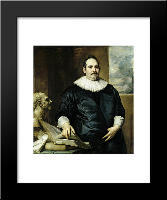 Portrait Of Justus Van Meerstraeten 20x24 Black Modern Wood Framed Art Print Poster by van Dyck, Anthony