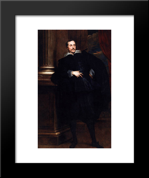 Portrait Of Marcello Durazzo 20x24 Black Modern Wood Framed Art Print Poster by van Dyck, Anthony