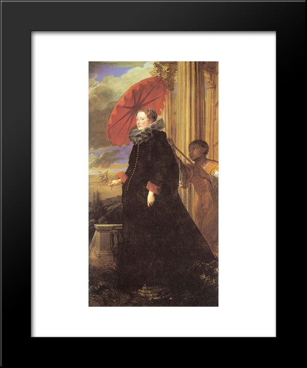 Portrait Of Marchesa Elena Grimaldi, Wife Of Marchese Nicola Cattaneo 20x24 Black Modern Wood Framed Art Print Poster by van Dyck, Anthony