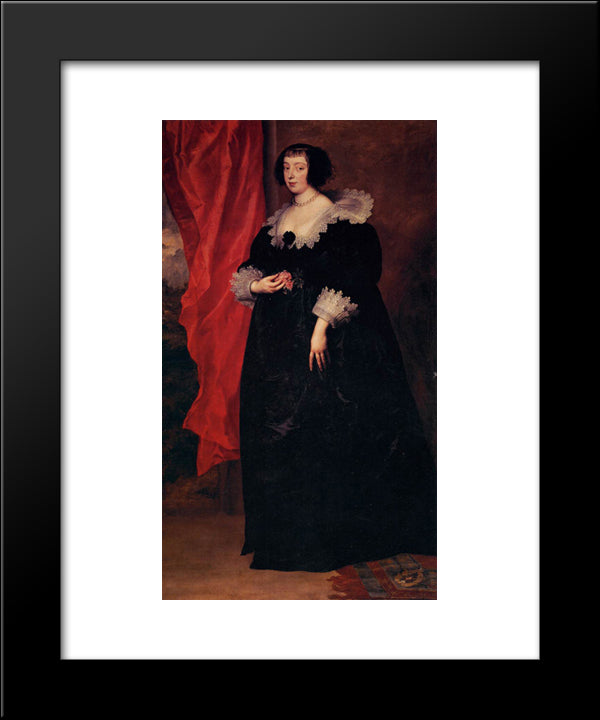 Portrait Of Marguerite Of Lorraine, Duchess Of Orleans 20x24 Black Modern Wood Framed Art Print Poster by van Dyck, Anthony