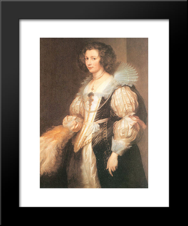 Portrait Of Maria Lugia De Tassis 20x24 Black Modern Wood Framed Art Print Poster by van Dyck, Anthony