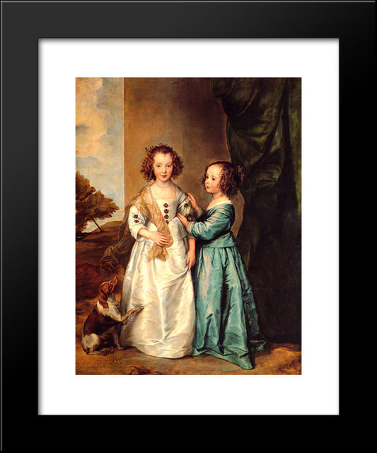 Portrait Of Philadelphia And Elisabeth Cary 20x24 Black Modern Wood Framed Art Print Poster by van Dyck, Anthony