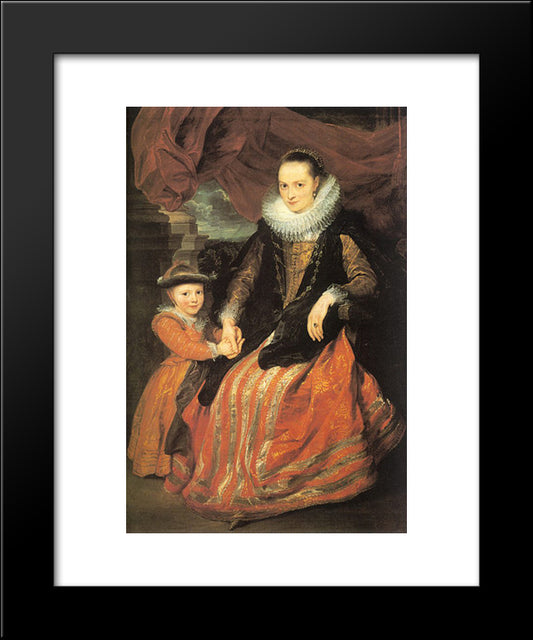 Portrait Of Susanna Fourment And Her Daughter 20x24 Black Modern Wood Framed Art Print Poster by van Dyck, Anthony