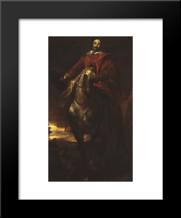 Portrait Of The Painter Cornelis De Wae 20x24 Black Modern Wood Framed Art Print Poster by van Dyck, Anthony