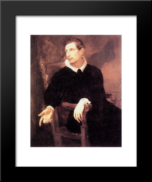 Portrait Of Virginio Cesarini 20x24 Black Modern Wood Framed Art Print Poster by van Dyck, Anthony