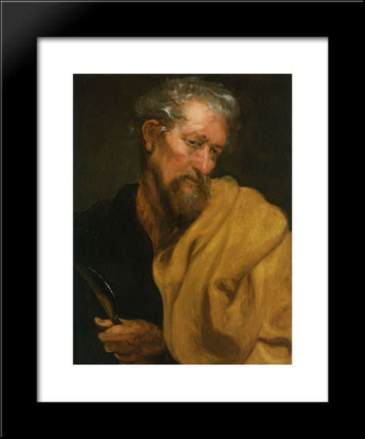 Saint Bartholomew 20x24 Black Modern Wood Framed Art Print Poster by van Dyck, Anthony