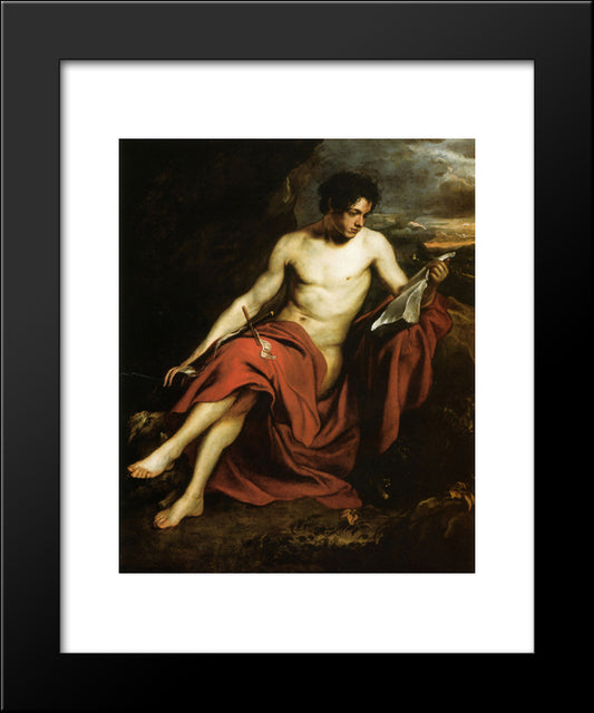 Saint John The Baptist In The Wilderness 20x24 Black Modern Wood Framed Art Print Poster by van Dyck, Anthony