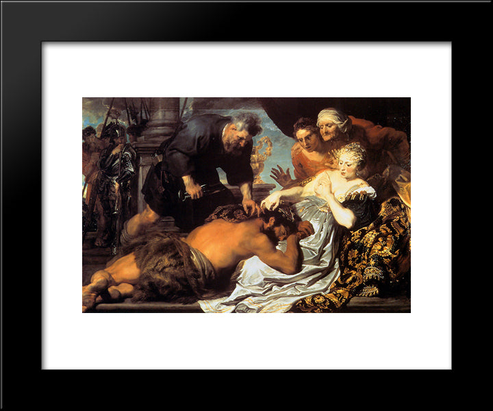 Samson And Delilah 20x24 Black Modern Wood Framed Art Print Poster by van Dyck, Anthony