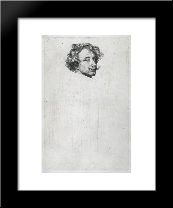 Self Portrait 20x24 Black Modern Wood Framed Art Print Poster by van Dyck, Anthony