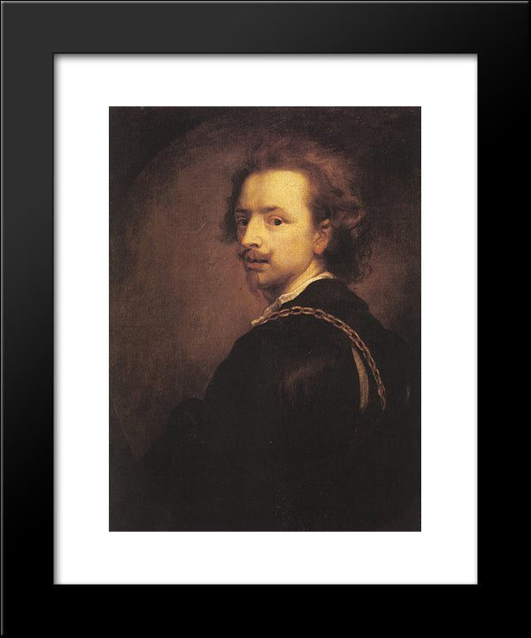 Self-Portrait 20x24 Black Modern Wood Framed Art Print Poster by van Dyck, Anthony