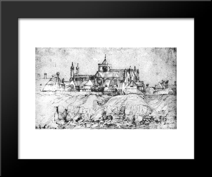 St. Mary'S Church At Rye, England 20x24 Black Modern Wood Framed Art Print Poster by van Dyck, Anthony