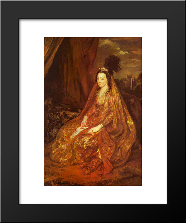 Teresia, Lady Shirley 20x24 Black Modern Wood Framed Art Print Poster by van Dyck, Anthony