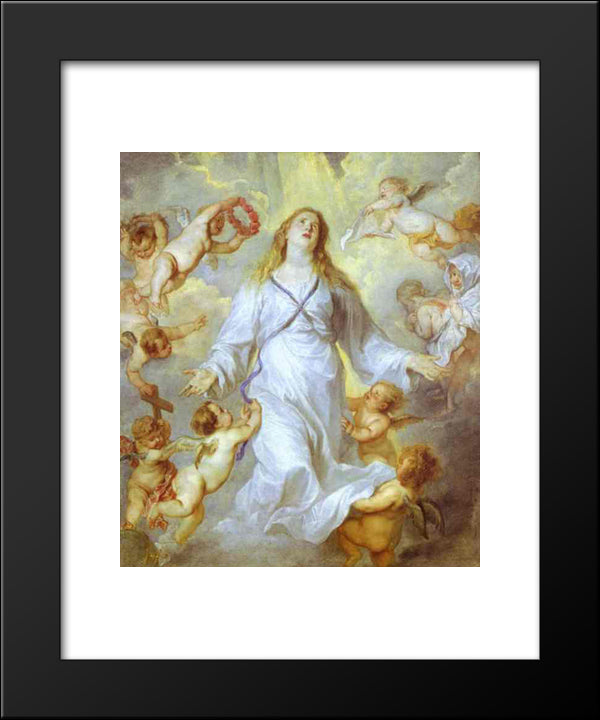 The Assumption Of The Virgin 20x24 Black Modern Wood Framed Art Print Poster by van Dyck, Anthony